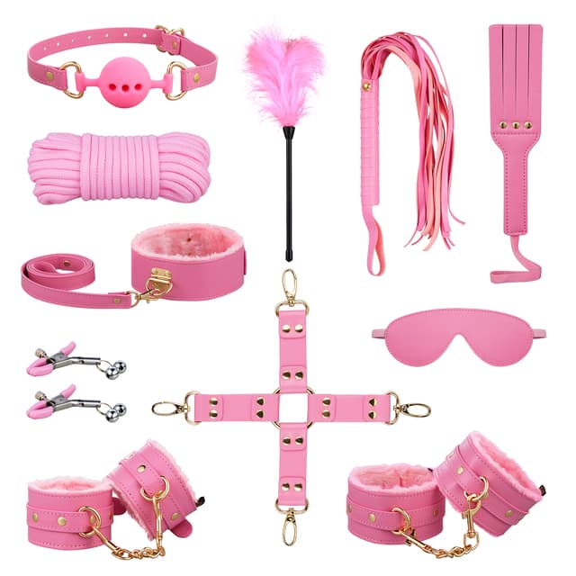 BDSM 11PCS - 11-teiliges Leder-Fesselset