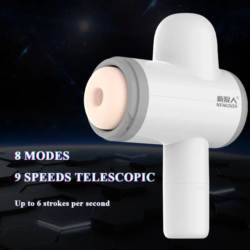 Tragbarer automatischer männlicher Masturbator mit 8 Modi und 9 Geschwindigkeiten, Teleskop-Saugfunktion