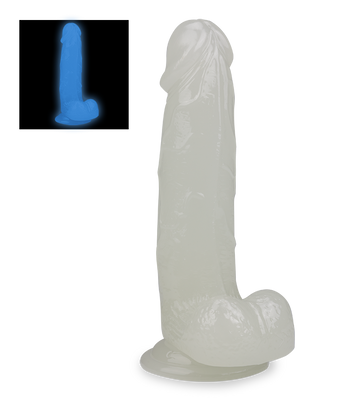 19 cm langer phosphoreszierender Saugnapf-Dildo Lumino