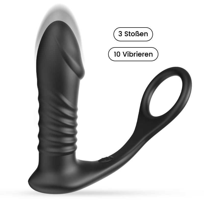 【Anfänger】SIEG 3*10 Stoßen Vibrieren Eichel Prostata Vibrator Silikon
