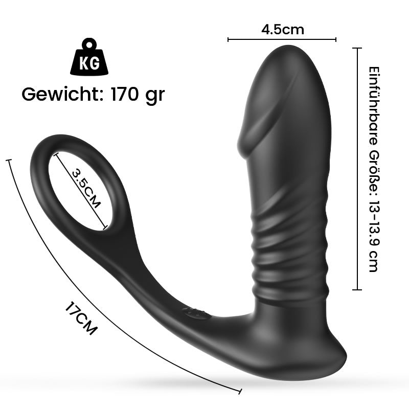 【Anfänger】SIEG 3*10 Stoßen Vibrieren Eichel Prostata Vibrator Silikon