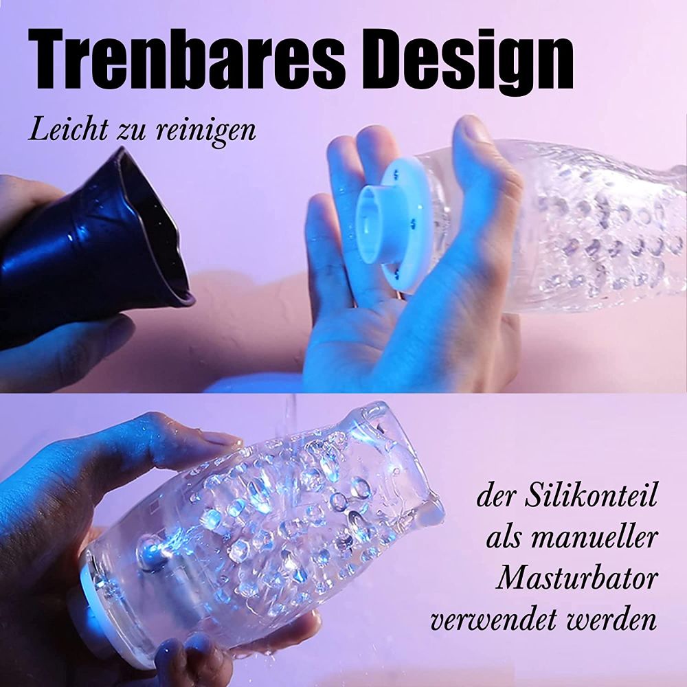ORKAN 2 in 1 transparente Version des Automatischer 7 Rotation 7 Vibration Cup Masturbator