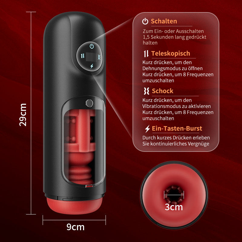 8 schiebende 8 vibrierende 3D-Kanal-Männermasturbator