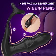 Laden Sie das Bild in den Galerie-Viewer, 9 Wackelndes, schwingendes und vibrierendes Prostata-Massagegerät mit Penisring