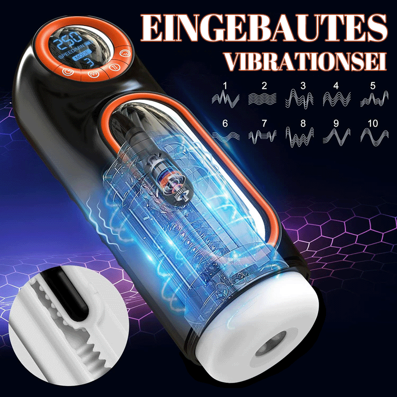 Aufgerüstet 10-Frequenz-Teleskop vibrierende Saugen Masturbation Tassen