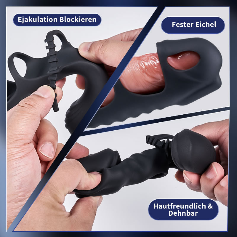 Lucifer - Dual-Motor-7-Vibrations-Penis-Hülse und Vibrator 2-in-1 Erwachsenenspielzeug