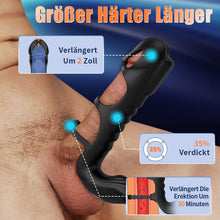 Laden Sie das Bild in den Galerie-Viewer, Lucifer - Dual-Motor-7-Vibrations-Penis-Hülse und Vibrator 2-in-1 Erwachsenenspielzeug