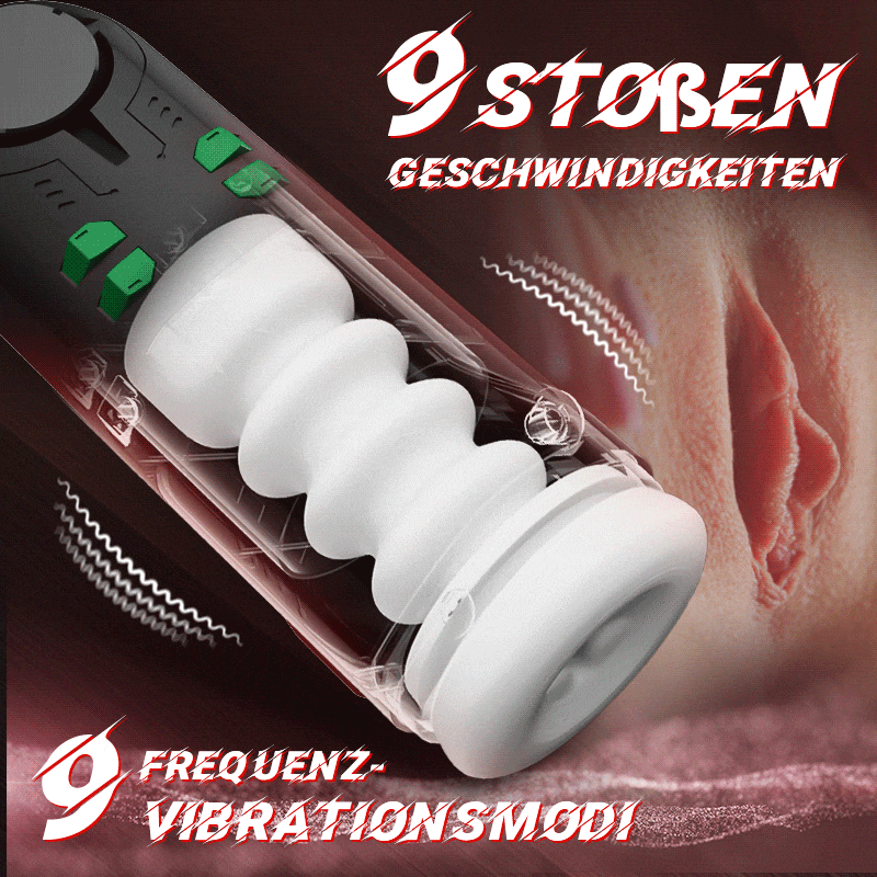 9 Stoßen Vibrieren Saugen Heizen Masturbator Cup