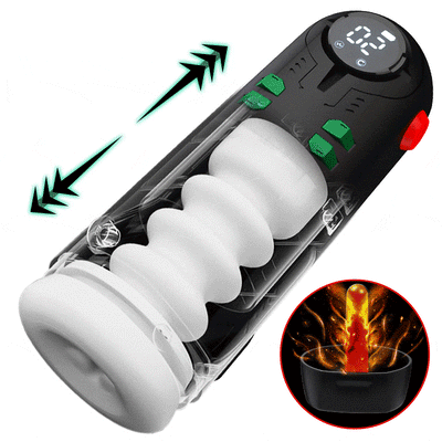 9 Stoßen Vibrieren Saugen Heizen Masturbator Cup