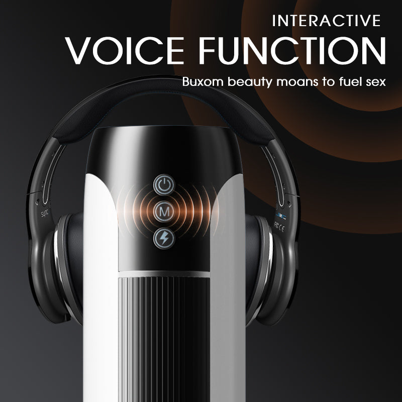 Tragbarer 7-stoßender und vibrierender, erhitzender Vocal-Masturbationsbecher