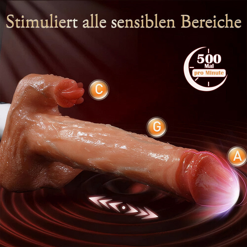 Sexmaschine, 90°, automatisch verstellbarer Vibrator mit 8 stoßenden, vibrierenden und leckenden Dildos