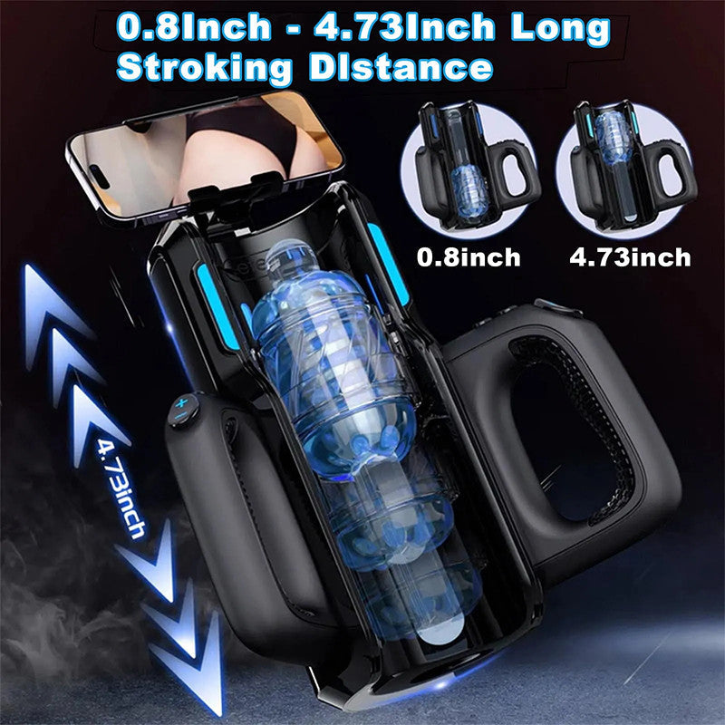 LETEN Masturbator mit 10 stoßenden Hochgeschwindigkeits und Telefonhalter