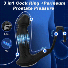 Laden Sie das Bild in den Galerie-Viewer, Asura App-gesteuertes Wackel- und Klopf-Prostatamassagegerät mit zwei Penisringen