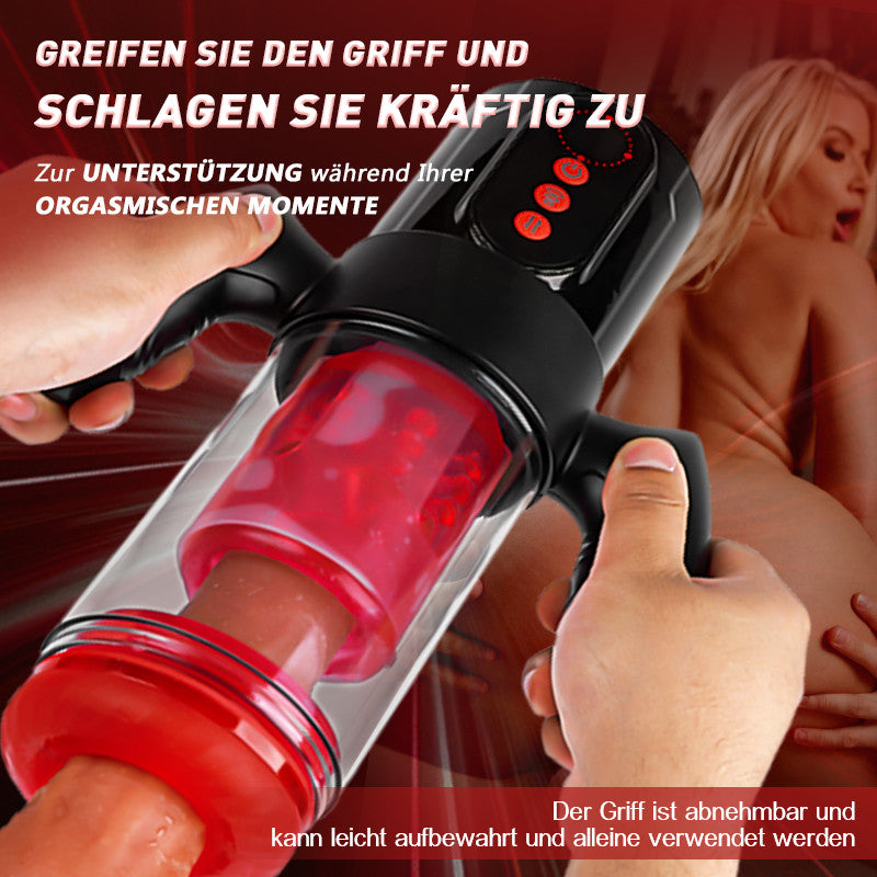 Terminator - Oral x Vagina！9 Stretching Swivelling 9 Lutschen mit Griff Männlicher Masturbator