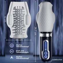 Laden Sie das Bild in den Galerie-Viewer, Tornado 3.0 - Dual Motor Oralsex Analoger Masturbator 7 Vibrationen 5 Retraktionen 5 Rotat