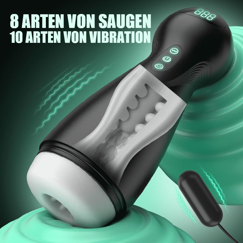 Evolution-8 Sucking 10 Vibrating One Touch Orgasm Digital Vacuum Masturbator
