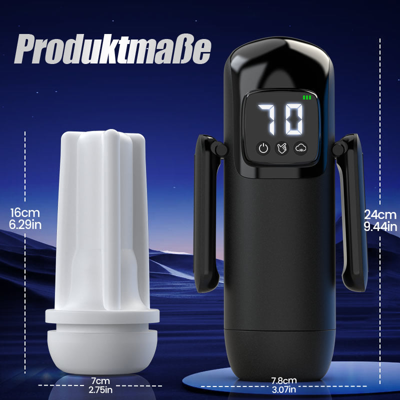 Phantom - 7 Saugungen 7 Vibrationen Doppelgriffe Grobe Granulat-Kanaltextur Männer-Mast