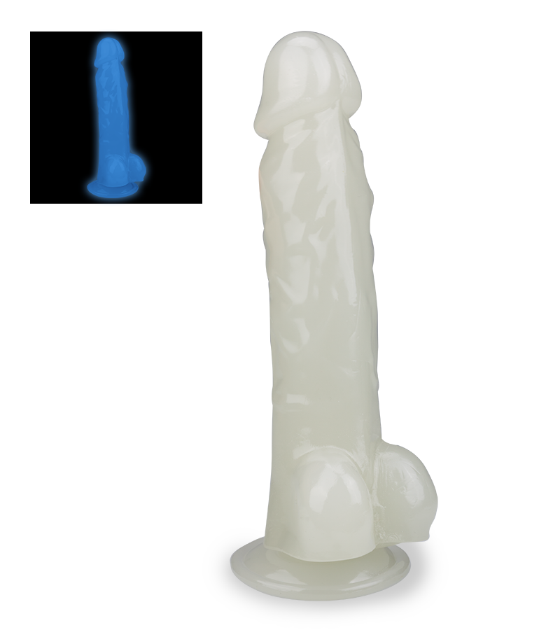 22,5 cm langer phosphoreszierender Saugnapf-Dildo Lumino