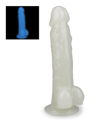 22,5 cm langer phosphoreszierender Saugnapf-Dildo Lumino