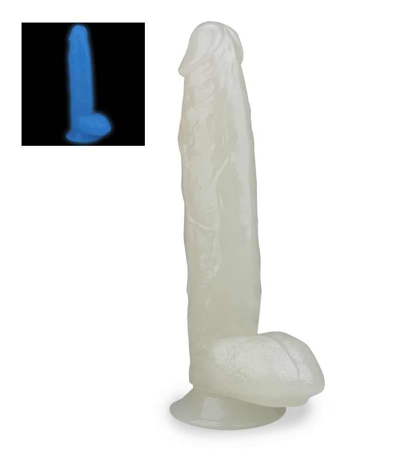 26 cm langer phosphoreszierender Saugnapf-Dildo Lumino