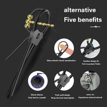 Laden Sie das Bild in den Galerie-Viewer, Elektro Shock Einstellbar Silikon Penisring Eichelring mit Kugel Elektrische Stimulation