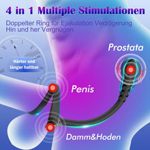 Laden Sie das Bild in den Galerie-Viewer, 3 in 1 Prostata Penisringe Analvibratoren mit 10 Vibrationsmodi