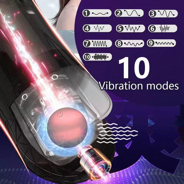 Elektrischer Penistrainer Stroker Blowjob Masturbatoren mit 10 Massagefunktion