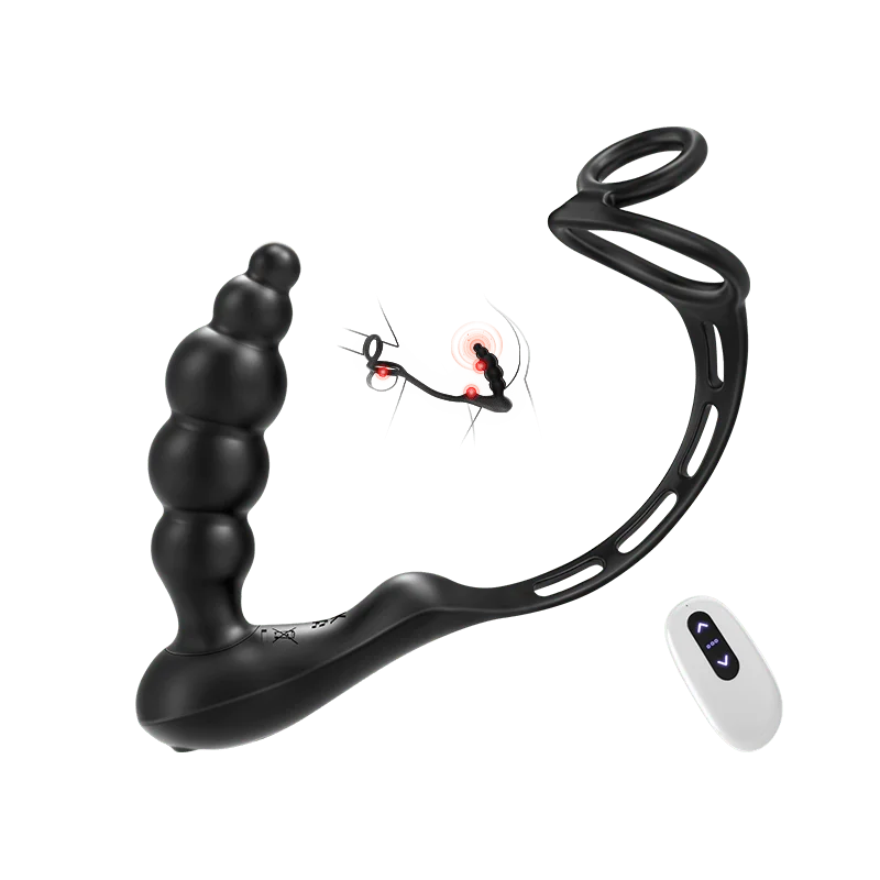 3 in 1 Analkugeln Prostatamassager Dual Penisringe Analvibrator Spielzeug