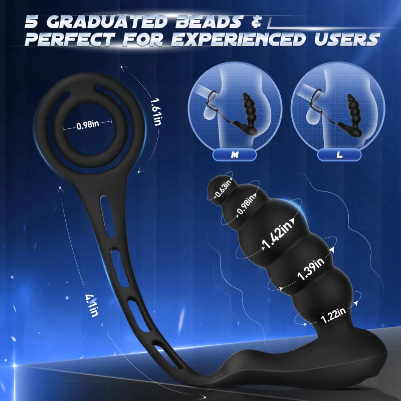 3 in 1 Analkugeln Prostatamassager Dual Penisringe Analvibrator Spielzeug