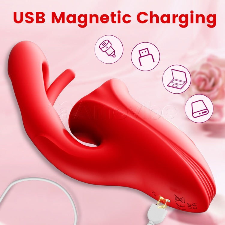 G-Punkt Flapping Vibrator mit Kussfunktion & vibrierender Zunge