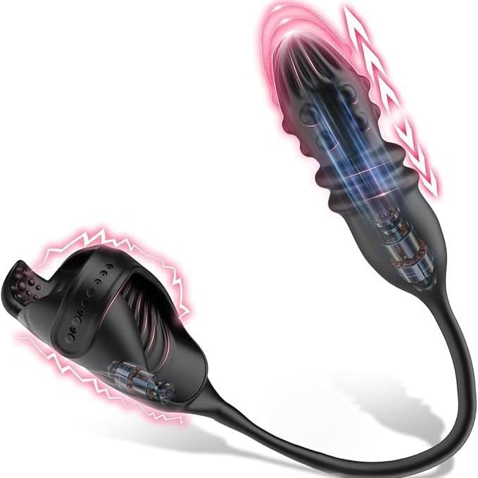 Männlicher Analvibratoren Penisringe Prostata Massagegerät Analplug mit 7 Vibrationen und 7 Teleskopmodi Dehnbar Silikon Penisringe Analvibratoren Sexspielzeug für Männer Paare