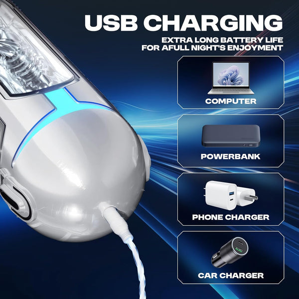 Automatischer Masturbatoren Penis Stroker Blowjob mit 10 Vibrations & Saug und Heizmodi