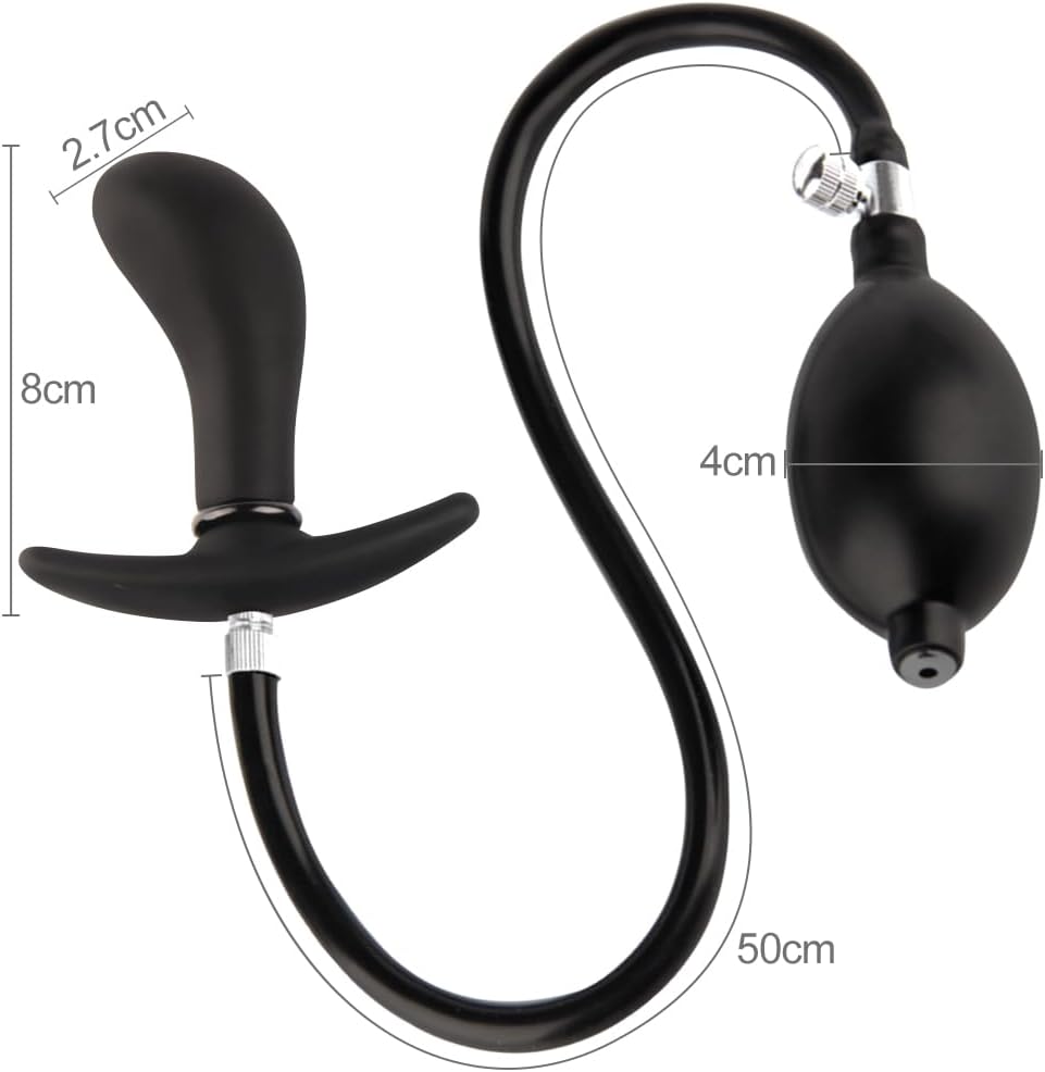 Aufblasbarer Butt Plug Prostata Massagegerät mit Metallport, Anal Sex Toy für Anfänger Fortgeschrittene Anal Plug für Männer Frauen Prostata Vagina Stimulation