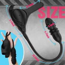 Laden Sie das Bild in den Galerie-Viewer, Männlicher Analvibratoren Penisringe Prostata Massagegerät Analplug mit 7 Vibrationen und 7 Teleskopmodi Dehnbar Silikon Penisringe Analvibratoren Sexspielzeug für Männer Paare
