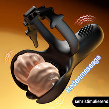 Laden Sie das Bild in den Galerie-Viewer, Vibrator Cockringe Extrem Silikon Penisring Vibratoren mit Hoden Vibrierende Cockring für Männer mit 10 Vibrationmodis für Penis Sex Spielzeug für die Männer Stimulation Sex Toy