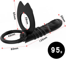 Laden Sie das Bild in den Galerie-Viewer, Doppelpenetration Anal Vibrator mit vibrierendem Cockring, Fernbedienung Doppelstimulation Anal Plug Penis Ring Sexspielzeug für Männer, Frauen und Paare