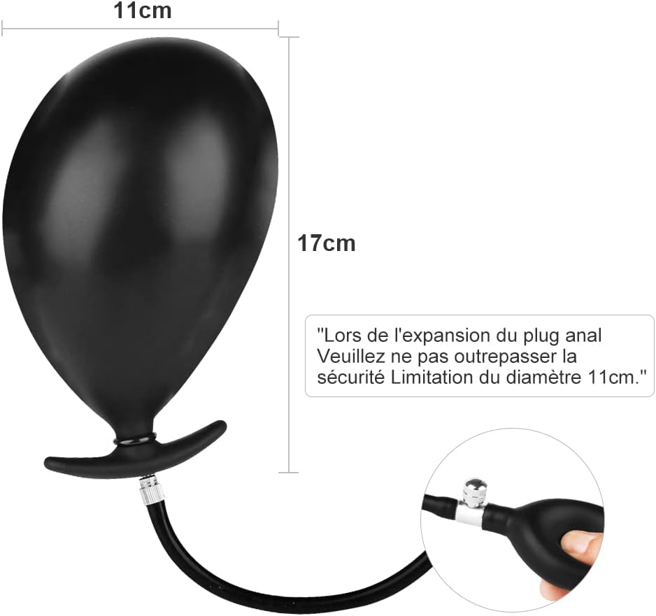 Aufblasbarer Butt Plug Prostata Massagegerät mit Metallport, Anal Sex Toy für Anfänger Fortgeschrittene Anal Plug für Männer Frauen Prostata Vagina Stimulation