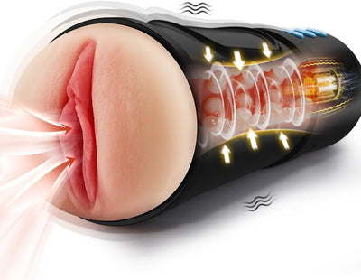 Elektrischer Masturbator mit 5 Saugmodi 10 Vibrationsmodi Sex Spielzeug für die Männer solo Masturbieren für Männer blowjob Männer Taschenmuschi 20cm lang realistische masturbatoren Vagina Pussy