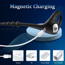 Laden Sie das Bild in den Galerie-Viewer, 3-in-1 Lustmeister Penisring Analperlen Butt Plug mit 10 Vibration