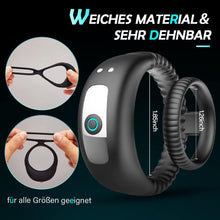 Laden Sie das Bild in den Galerie-Viewer, Dual Penisring Vibratoren mit starken Stimulation Dehnbar Cockring aus Silikon Penis Ringe für langes Spiel, Penis stimulator für Sex Männer und Paare