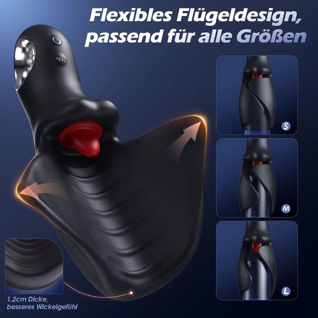 Sex Spielzeug für die Männer Masturbator, Zungenlecken Flattern Masturbatoren Vibrator, Upgraded Flügeldesign Vibratorensets Masturbieren für Männer Paare Sex Toys mit 10x10 Modi & APP Reif Glanvoo