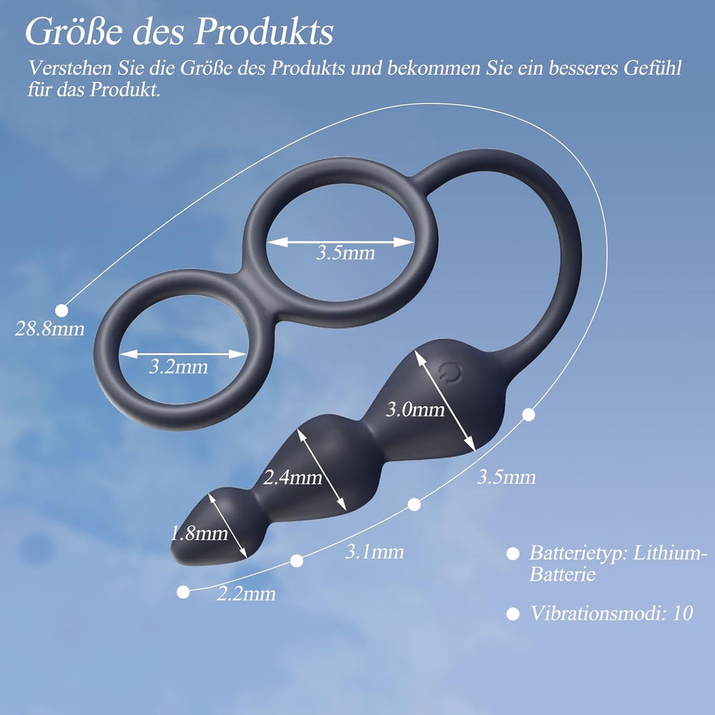 Analvibrator mit Penisring Hodenring,Analplug Analkugeln mit 10 Vibrationsmodus Fernbedienung,Vibrator Vibration Vibratorensets Analspielzeuge erotisches Sex Spielzeug für die Männer