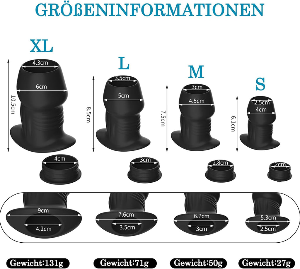 BDSMAGE Anal Tunnel Plug Set,Analplug für Paare Frauen Männer,Spekulum Plugs Sexspielzeug Analspielzeuge Analdehner erotisches Sexspielzeug für Paare extrem Sex Fisting (S+M+L+XL)