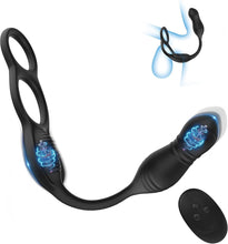 Laden Sie das Bild in den Galerie-Viewer, Analvibrator Prostata Stimulation Vibration Männer, Anal Plug Vibrator Mit Penisring, Anal Dildo Analvibratoren Mit Stoßfunktion, Herren Anal Toy Sex Spielzeug für Mann