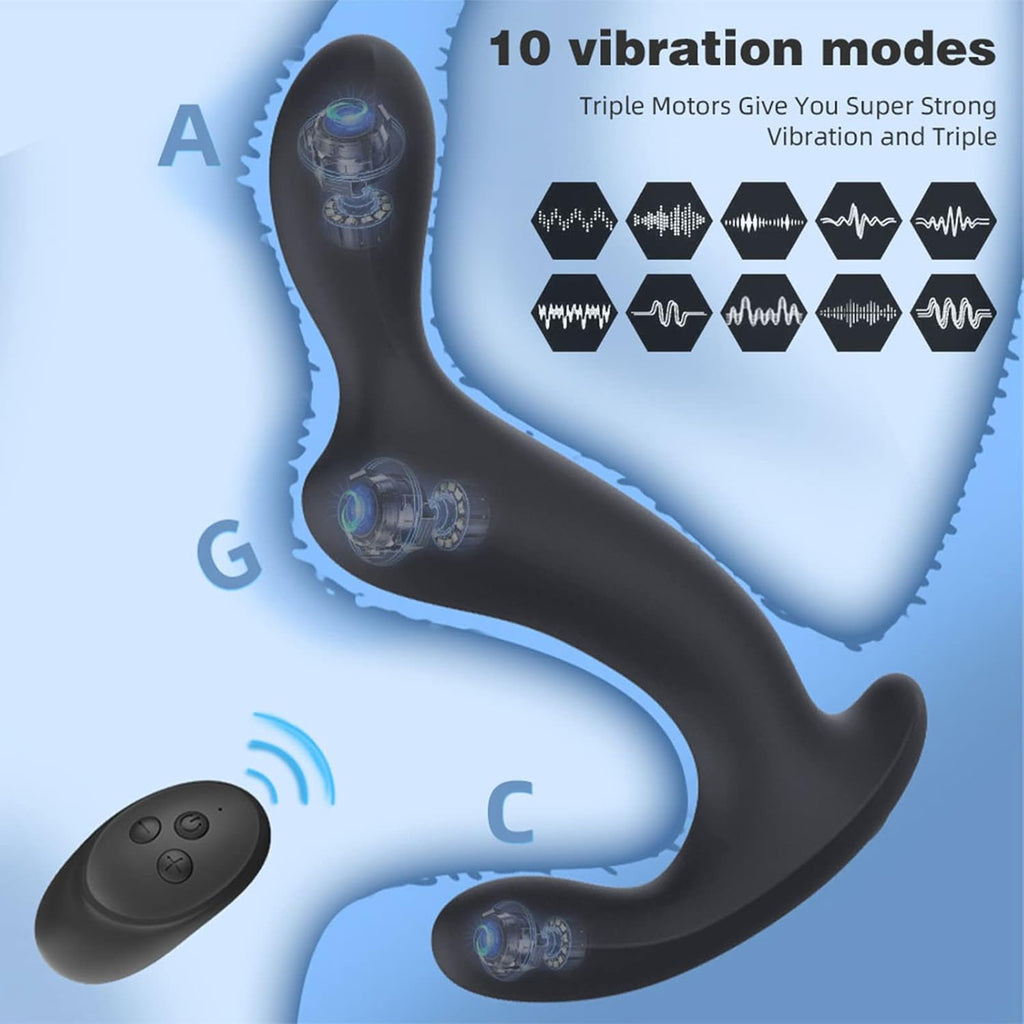 3 Motoren Analvibratoren für Mann Prostata Stimulation Anal Plug Sexspielzeug Vibrator Dildo Vibratoren Silikon Sex Toy IPX7 Wasserdicht USB Ladekabel Sex Spielzeug für die Männer Frau