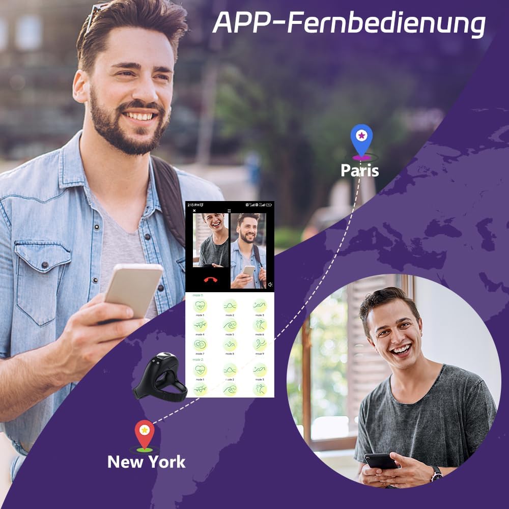 Vibrator für männer mit 9 modi APP Steuerung Cockringe für herren gummi Sex spielzeug für die paare Penies ring Vibratoren für männer Sex sexspielzeug für männ zum befriedigen (APP-Steuerung)