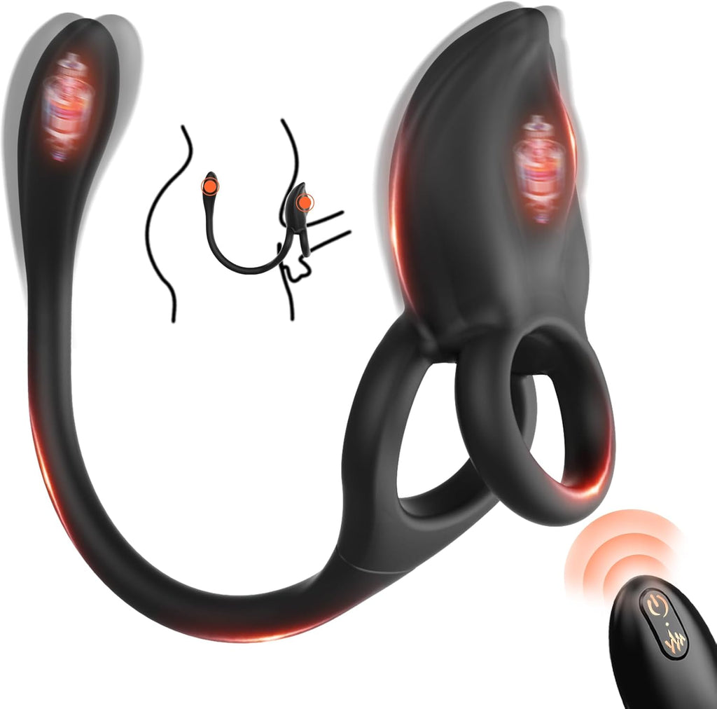 Eieffncie Penisring Sex spielzeug für Paare Extrem Sex,Dual Penis Ring Erotik Sex Spielzeug für die Männer,Sexspielzeug für Klitoris 10 Vibrationsmodi,Prostata Stimulation Männer mit Fernbedienung