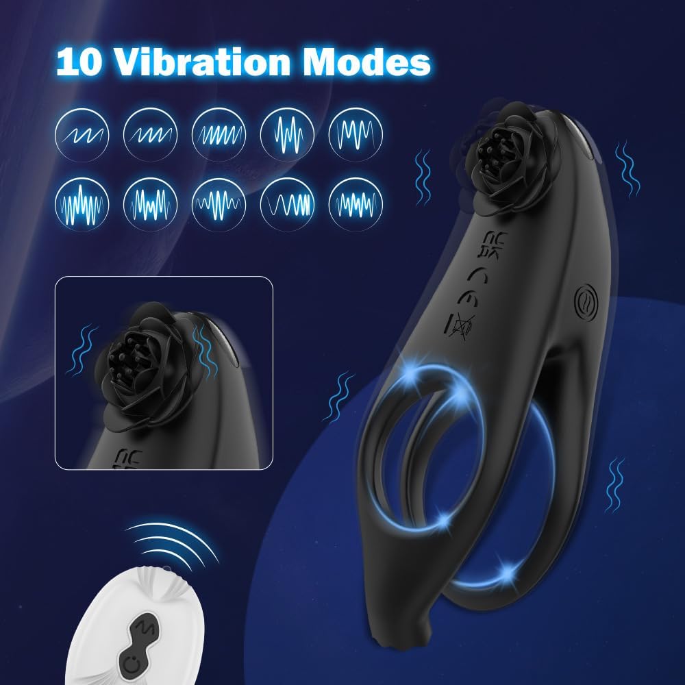 Penisring Vibrator Sex Spielzeug 2 in 1 Abnehmbar G-Punkt Penisringe Vibrator mit 10 * 10 Vibrationsmodi Prostata Stimulation Analvibratoren Penis Ring Erotik Sextoysets für Paare extrem sex