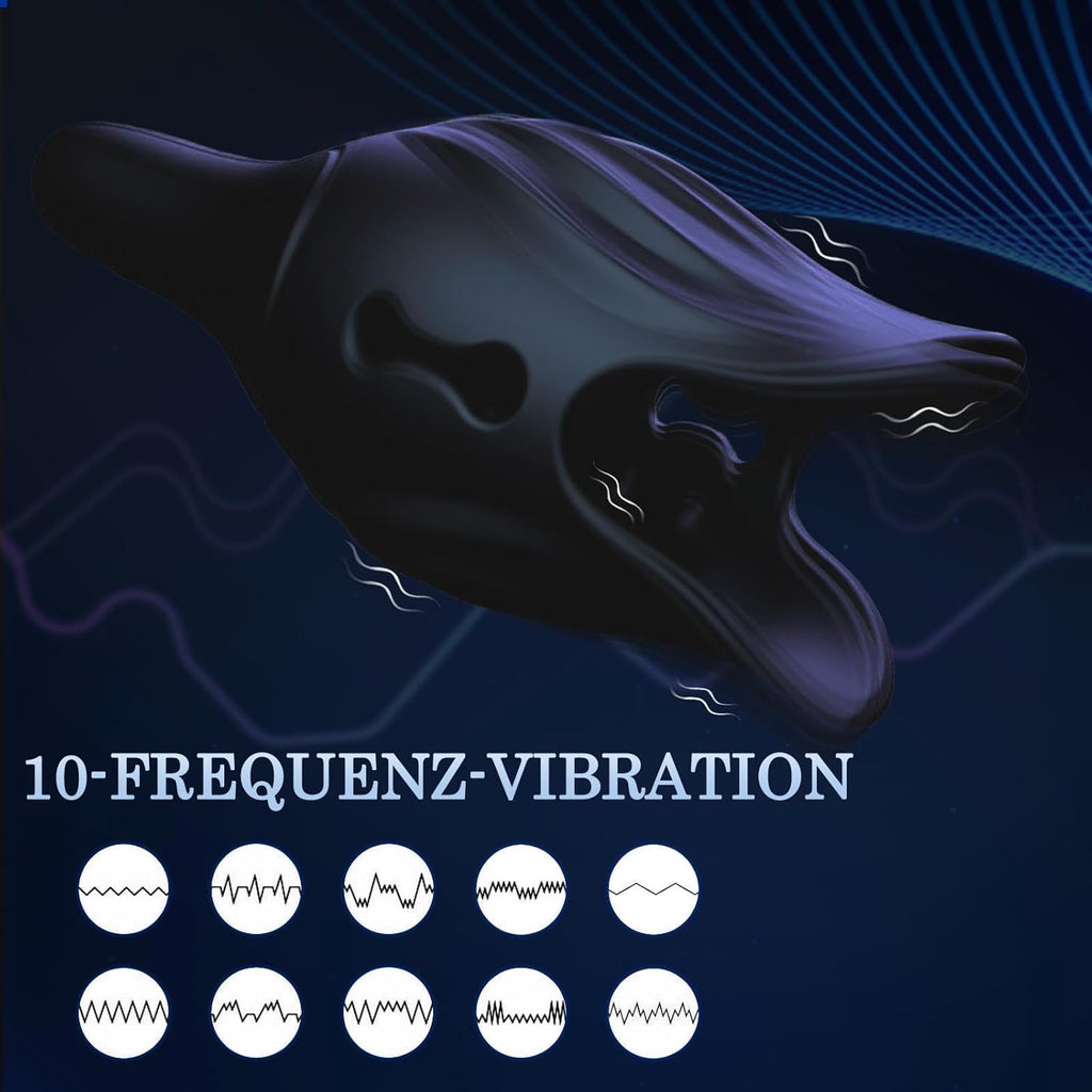 BDSMYEE Elektrischer Masturbator Cup, Eichel Stimulator Penis Training Vibrator mit 10 Vibrationsmodi, Masturbieren Blowjob Cup Sex Spielzeug für Männer, Der Vibrator mit der Vibrationszunge