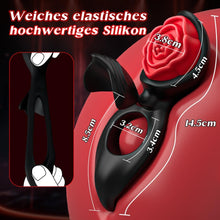 Laden Sie das Bild in den Galerie-Viewer, Penisring Vibrator mit Klitoris Hoden Stimulator Penis Ring Vibratoren Sex spielzeug für die paare Cockring mit 9 Vibrationsmodi Sex Spielzeug für die Männer Solo erotisches sexspielzeug für paare